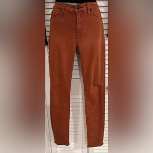 Hudson jeans size 26 Nico midrise ankle super skinny burnt orange/rust colored
